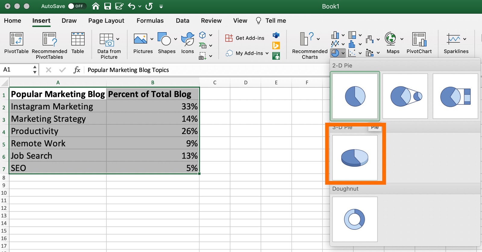 How To Create A Pie Chart In Excel In 60 Seconds Or Less - Affiliates Rated